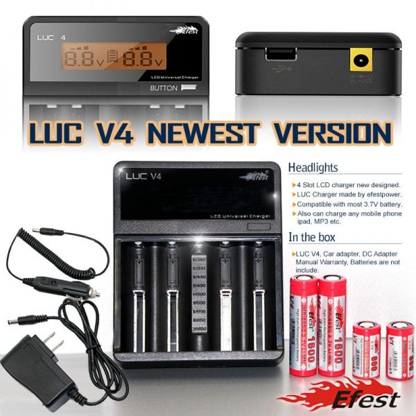 Efest LUC V4 LCD & USB 4 Slots Charger 1